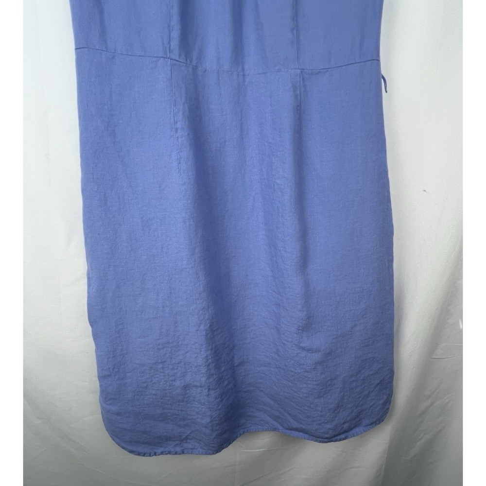 L.L.Bean‎ Womens Blue 100% Linen Sleeveless Shirt Dress Size 10 Reg Effortless - Picture 9 of 13